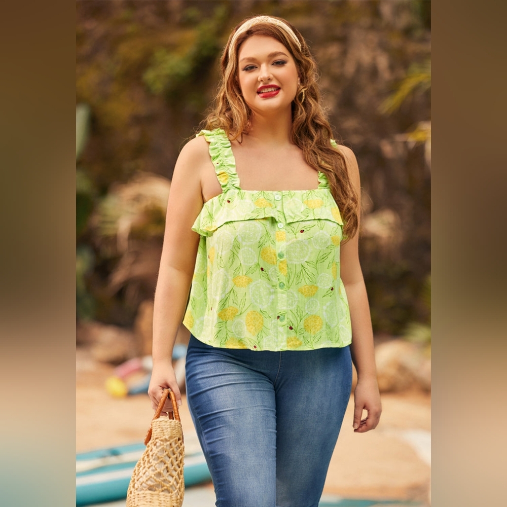 NWT Modcloth Radiant Ruffle Top Plus Size 2x